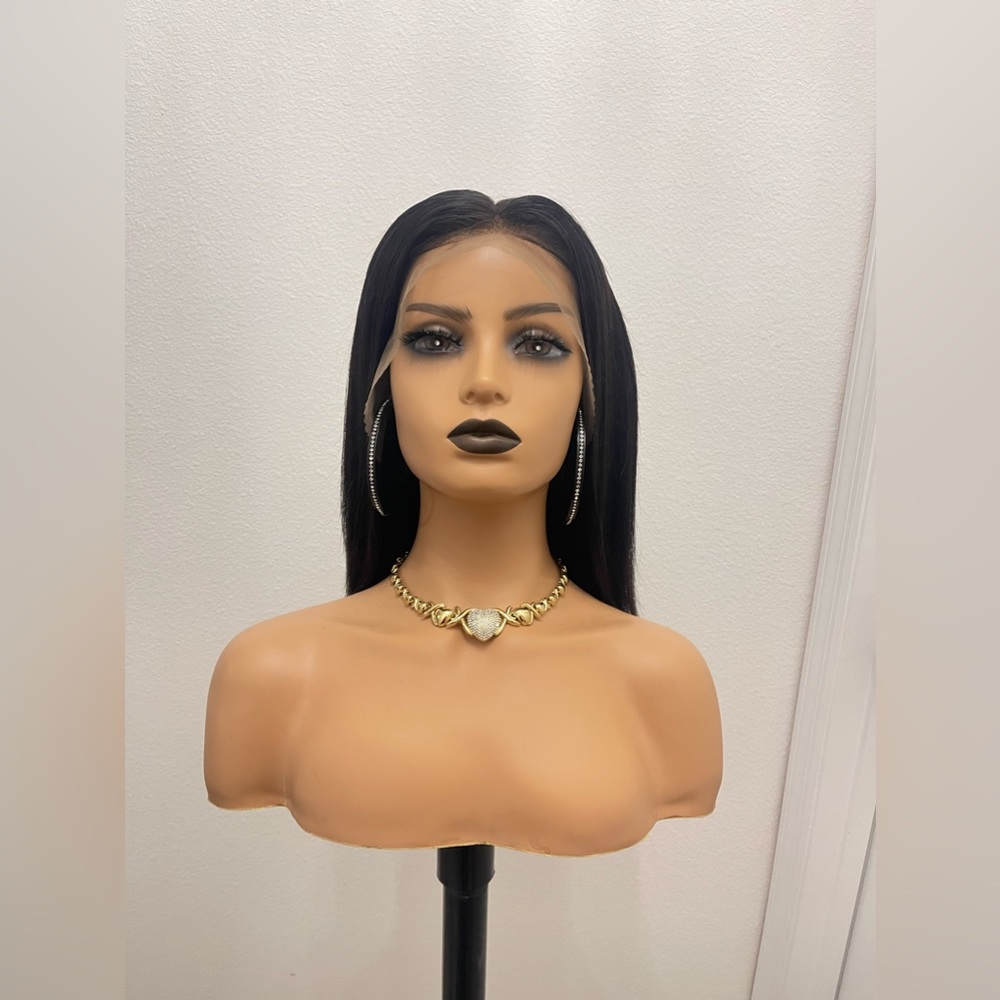 New! 13x4 Swiss Lace Full Frontal Virgin Hair Custom Made 12” Straight Wig